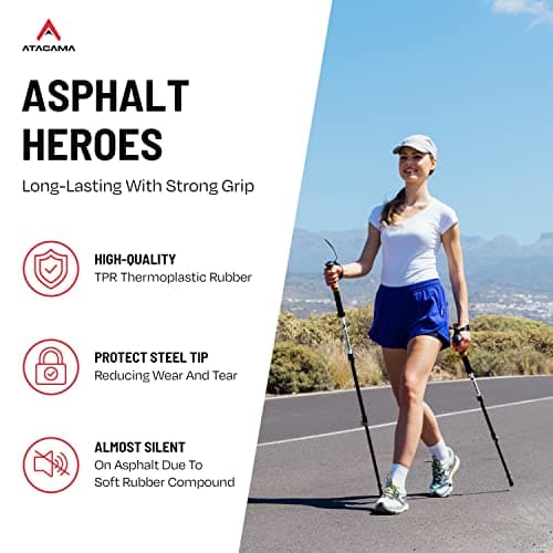 ATACAMA Walking Stick Rubber Tips for Nordic Walking - Extra Grip and Soft - 10 Pcs Rubber Tips Sticks for Hiking Stick - Hike Pole Cover Universal Pad - Black Walking Pole Ends - Trekking Equipment — view 4