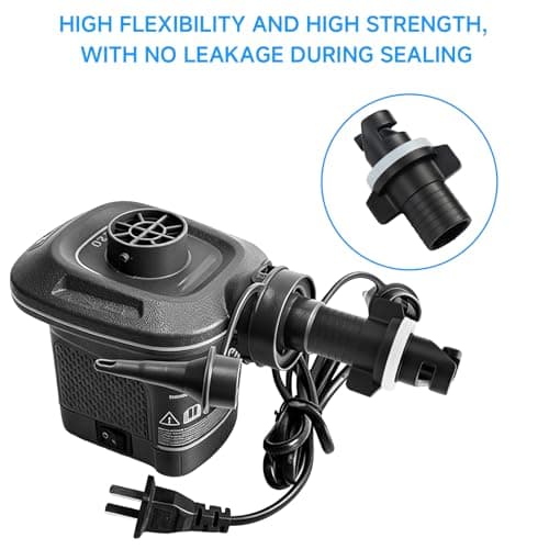 JOVIA 2PCS Boat Pedal Pump Hose Adapters Compatible with H-R Valve, Universal Black Plastic Heavy Duty Air Valve Connectors, for Inflatable Kayaks Paddleboards Inflatable Boats Inflation Tool Set — view 6