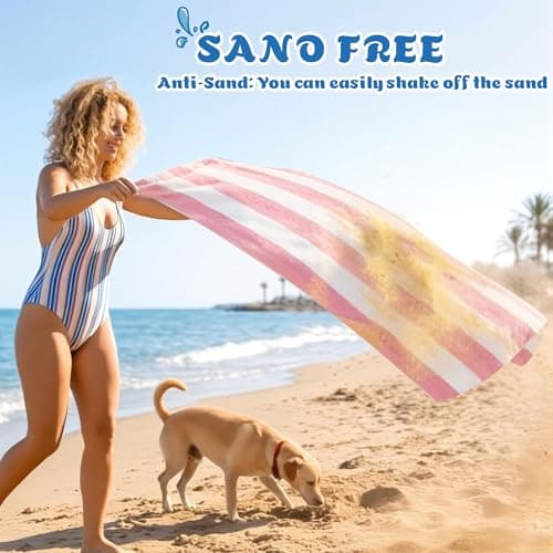Anavasi Microfibre Beach Towels for Adults, 2 Pack 180 x 90cm 100% Recycled — view 3