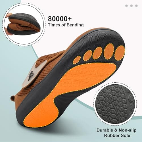 Slip On Barefoot Walking Shoes for Men Wide Fit Zero Drop Breathable Trainers UK Brown Size 10.5 Wide — view 6