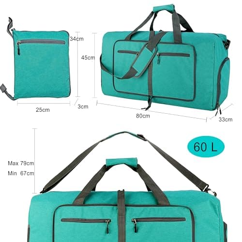 ehsbuy 60L Foldable Travel Duffle Bags for Men Women Large Holdall Waterproof Overnight Weekend Bags for Gym Luggage — view 2