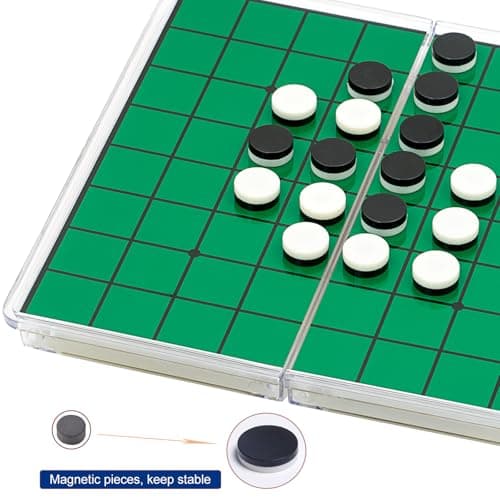 KOKOSUN Reversi Board Game Set -15 Centimeters, Mini Magnetic Folding Portable Travel Board Game for Kids - Pocket Crystal Style — view 3