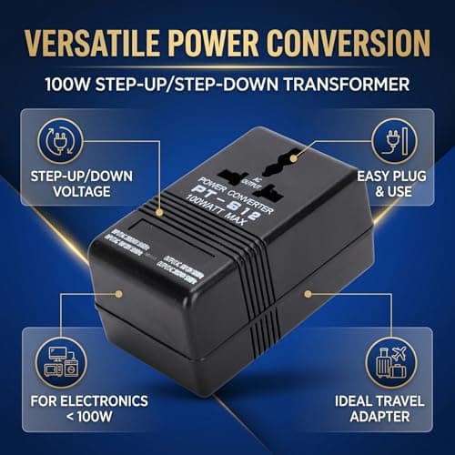 AYNEFY Voltage Converter 100W, Step Up/Down Power Transformer AC100-120V 50/60Hz to AC220-240V 100W with USB Port for Hair Dryer Straightener Iron Charger Travel Use — view 2