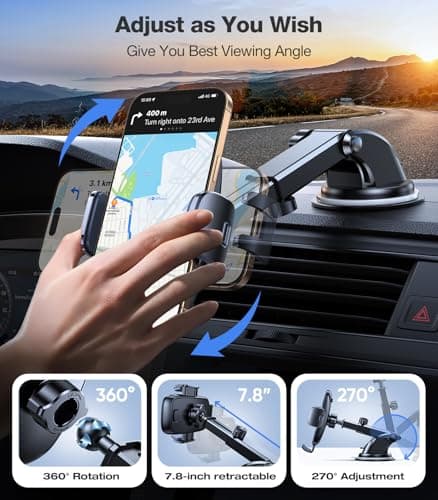 TORRAS 96+LBS Strongest Suction Ultra-Durable Cell Car Phone Holder Mount — view 4
