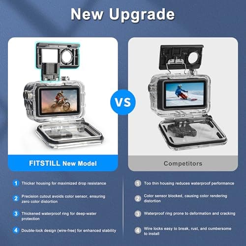 FitStill 60M/196FT Waterproof Housing for DJI OSMO Action 5 pro/4/3, Waterproof Housing + Buoyancy Handle for Underwater Shooting DJI Action 5pro/4/3 Protective Accessories — view 5