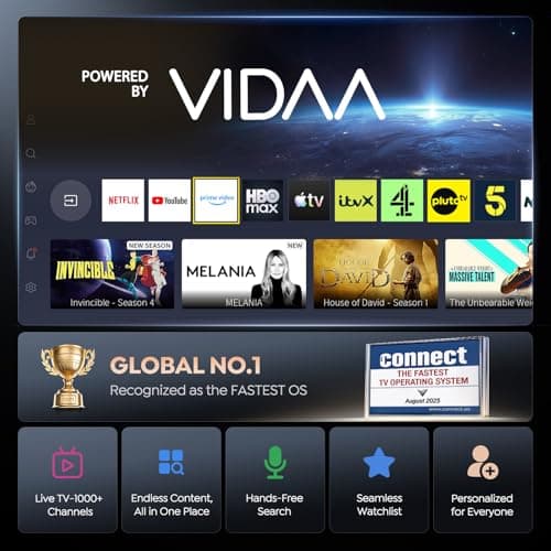 Projector 4K with VIDAA OS【Netflix Included & Live Channels】36W 3D Dolby Audio, 1400 ANSI FHD 1080P, HDR 10 TOPTRO Smart Home Cinema Projector, AI Auto Image, WiFi 6, Bluetooth Projectors for Bedroom — view 3