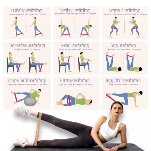 Fitness Bands Set of 5 Resistance Bands with 5 Levels Exercise Bands for Home Fitness, Stretching, Strength Training, Physiotherapy, Pilates, Yoga, Elastic Workout Bands for Women (Coffee) — view 3