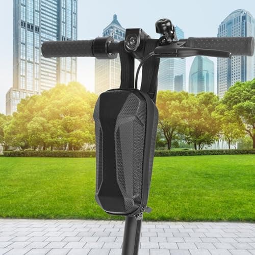 Hard Shell Scooter Bag, Scooter Handlebar Bag, Scooters Storage Bags, 2L Fully Waterproof Hard Shell EVA Scooters Bicycle Mountain Bike Bags, Quick-Release Hanging Handle Bages(Reflective Strips) — view 2