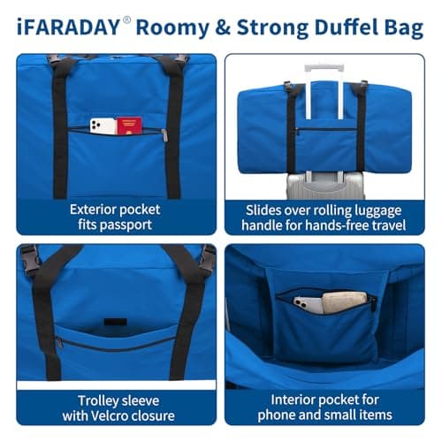 ZZY 110L Extra Large Duffle Bag Lightweight - Oversized Foldable Holdall Storage Bag for Travel, Outdoor, Camping, Sport (Royal Blue) — view 2
