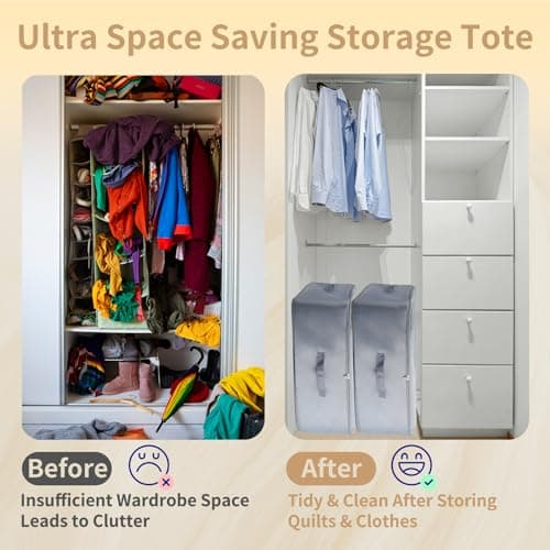 Self-Compressing Storage Bag, Large Movable Duvet Organiser, Grey — view 6