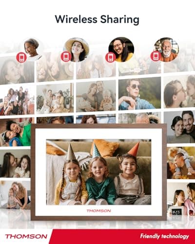 THOMSON Digital Photo Frame, 10.1 Inch WiFi Digital Picture Frame, Built-in Battery, 1280 x 800 HD IPS Touch Screen, 32 GB Memory, Automatic Rotation, Weather, Share Pictures, Music and Videos — view 5