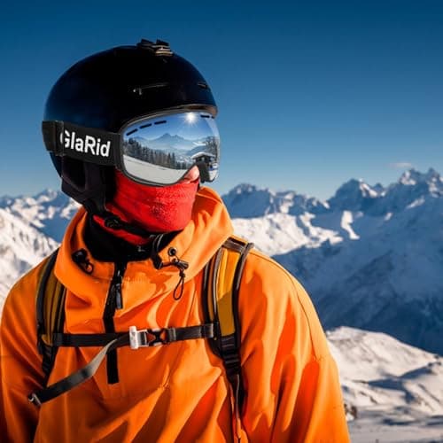 GlaRid OTG Ski Goggles for Men Women Youth, Anti-Fog UV Protection, Black — view 3