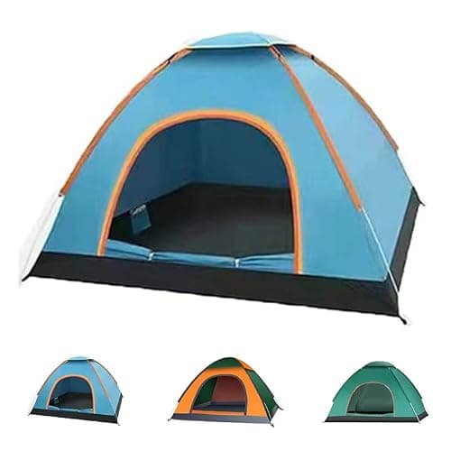 Restokki 2-4 Person Tents for Camping, Automatic Setup Waterproof Dome Tent for Outdoor Camping Traveling(天蓝色)