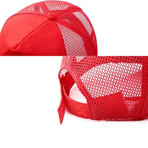 Visor Head Lamp Men's and Women's Summer Cotton Back Net Hat Fashion Casual Sunscreen Baseball Cap Red — view 2