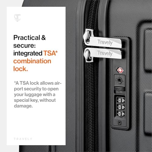 Travely Polycarbonate XL Suitcase Large 77cm - 158cm Linear Dimensions - 20kg Suitcase Including TSA Lock, Hard Shell, Travel Case — view 6