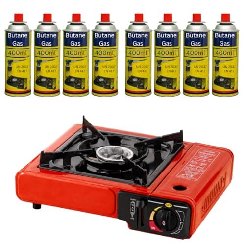 Trendi Portable Camping Stove with 8 Gas Canisters – Complete Outdoor Cooking Set with Carry Case, EN417 Gas Compatibility, Auto Ignition & Adjustable Flame — view 2