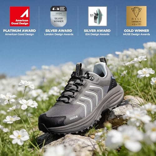 NORTIV 8 Women's Waterproof Hiking Shoes,Size 5.5,Dark Grey — view 6