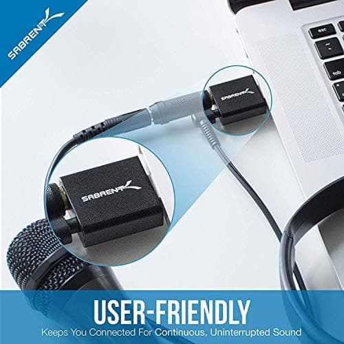 Sabrent Aluminum USB External Stereo Sound Adapter for Windows and Mac. Plug and play No drivers Needed [Black] (AU-EMCB) — view 4