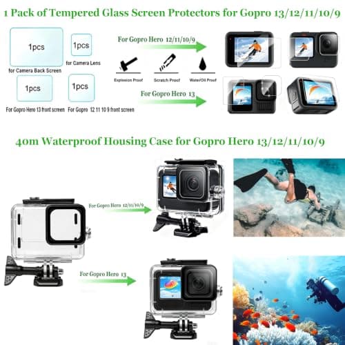 Hauyapie Accessories Set for Go Pro 13/12/11/10/9 Camera YP06 — view 2