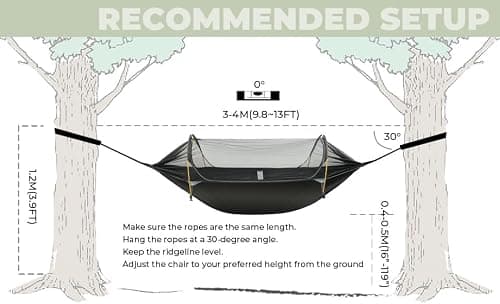 Camping Hammock with Mosquito Net, Outdoor Travel Hammock Pop-up Bug Net Hammock 300kg Load Capacity, Breathable and Quick-drying, for Outdoor Garden Backpacking Hiking (Camouflage) — view 3