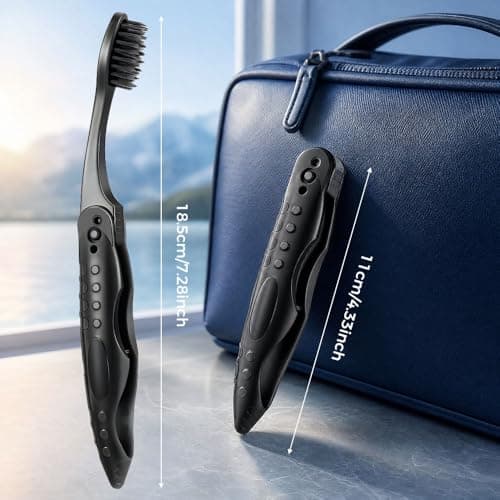 Bmeigo Travel Toothbrush Set of 2 Folding Toothbrushes Medium Soft Bristles — view 2
