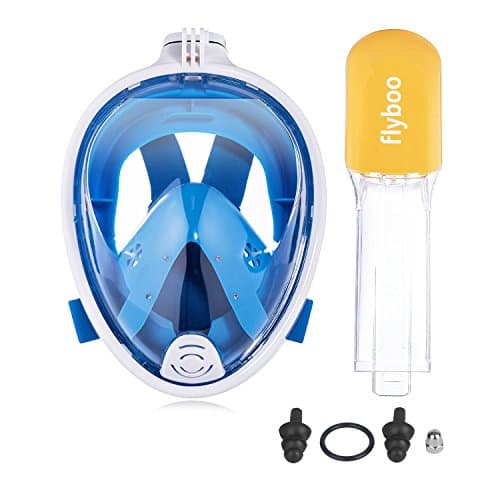 Flyboo Snorkel Mask, Full Face Snorkel Set, 180°view Snorkeling Gear with Panoramic Design-Compatible Sports Camera, Diving Mask with Anti-fog and Anti-leak Technology for Adults and Kids — view 5