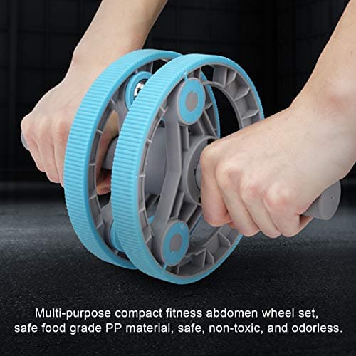 Multifunctional Abdominal Wheel Fitness Training Roller Set, Wireless Compact Gym Equipment with Lifting Handles, Direct Grip Handle and Latex Pull Strap for Home, Travel and Full (Blue) — view 5