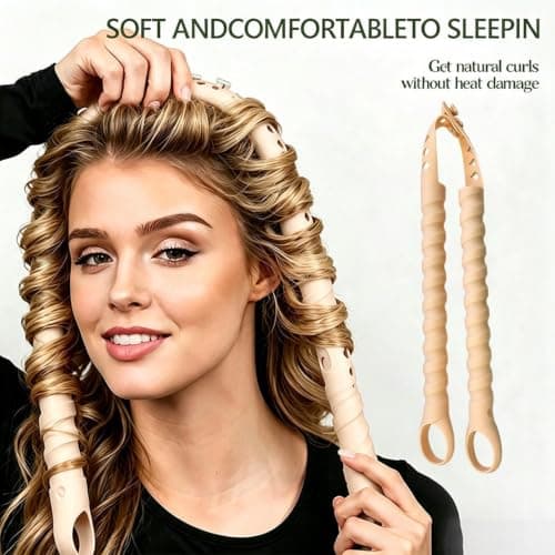 Overnight Heatless Hair Curling Tool - Soft Silicone Flexible Sleep-In Roll — view 4