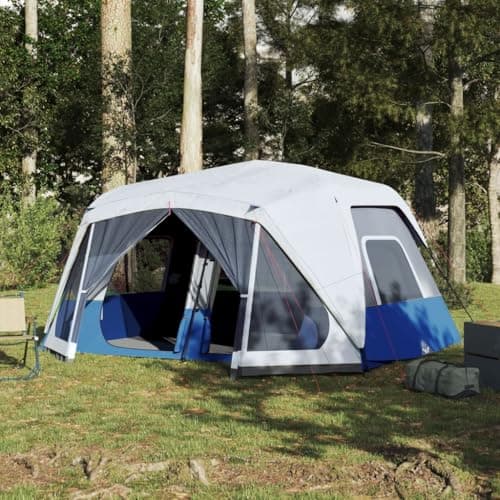 vidaXL Family Tent with LED 10-Person Light Blue Quick Release — view 2