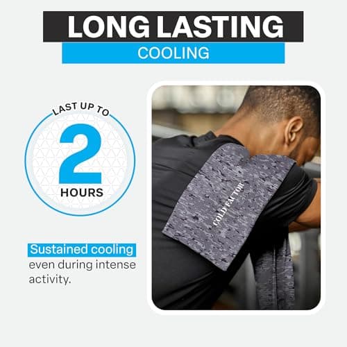 COLD FACTOR Instant Cooling Towel - Sports Cooling Towel with UPF 50+ and Reflective Protection - Moisture Wicking, Chemical-Free Evaporative Cooling for Hot Weather, Runners & Athlete (Camo, 1 Pack) — view 5