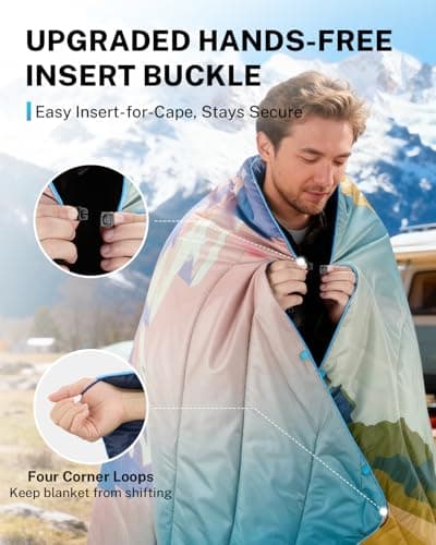 Gonex Camping Blanket, Packable Wearable Puffy Outdoor Blanket Quilt — view 3