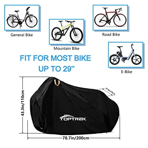 Toptrek Bike Cover, Bike Covers for Outside Storage 210T Outdoor Waterproof — view 4