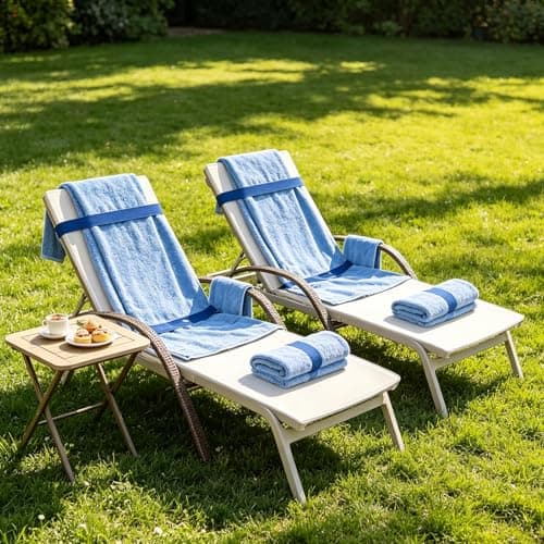 4 Pcs Towel Bands for Sun Loungers,Sun Loungers Towels Band,Elastic Towel Straps,Beach Towel Bands for Sun Loungers,for Pool Beaches and Outdoor Use — view 3