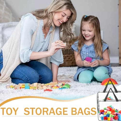Multifunctional 3-Pack Large Transparent Toy Storage Bags With Reusable Clear Compartments, Portable Travel Luggage, Waterproof Transparent Small Handbag Purse — view 5