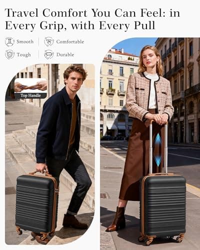 COOLIFE Cabin Suitcase 55x35x20cm Ryanair Cabin Bag ABS+PC Hard Shell TSA — view 6