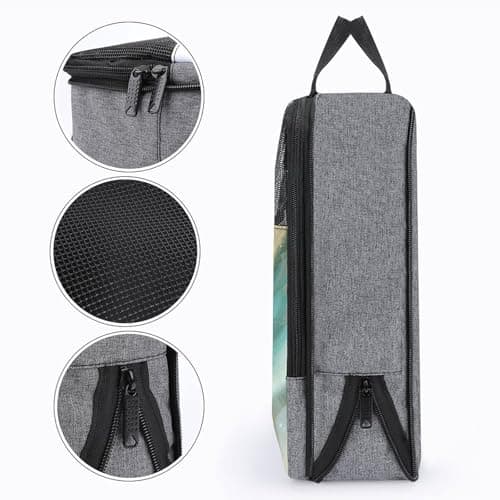 Crystalline Bands in Warm Butter Yellow Turquoise Shoe Bag for Travel Daily Use Anti-dust Storage Carrier Golf Shoe Pouch — view 5