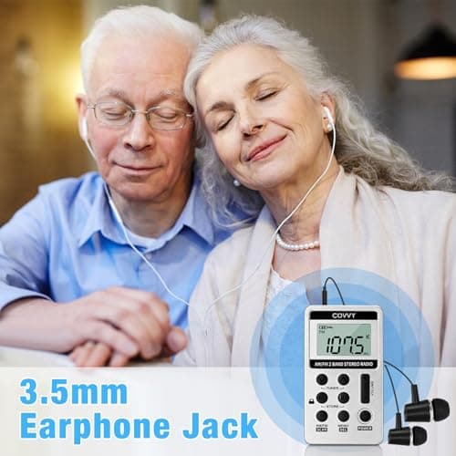 AM FM Pocket Radio HanRongDa Portable Digital Tuning AM/FM Mini Stereo Radio Player with Rechargeable Battery and Earphone for Outdoor Walk (Silver) — view 6