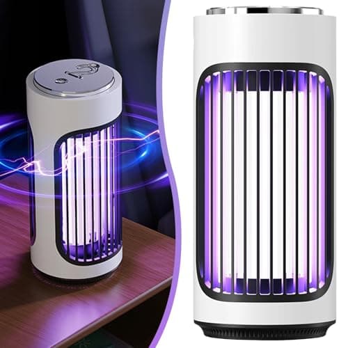Fly Zapper, Portable Bug Zapper Lamp, Fly Trap Mosquito Killer Outdoor Indoor, Hanging Mosquito Catcher Waterproof for Home and Travel Garden Patio Backyard (White-1) — view 5