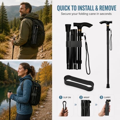 4PCS Walking Stick Holder, Crutch Accessories Bundle, Walking Stick Holder Clip for Mobility Scooter Accessories, Secure Walking Sticks, Crutches & Accessoriess for Daily Walking Support — view 6
