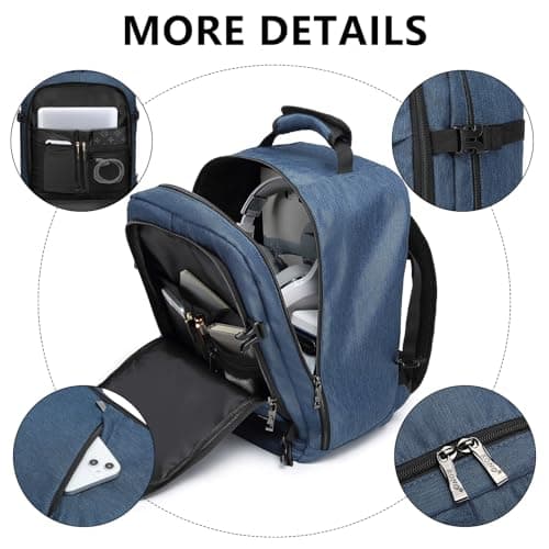 Kono Ryanair Cabin Bags 40x20x25 Underseat Travel Bag Carry On Backpack Hand Luggage Bag Laptop Backpack Cabin Size（20L, Navy） — view 6