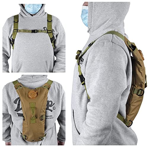 Outplea Military 3L Hydration Backpack with Water Bladder, Lightweight Army Hydration Pack for Cycling Hiking MTB Motorcycling, Khaki — view 5