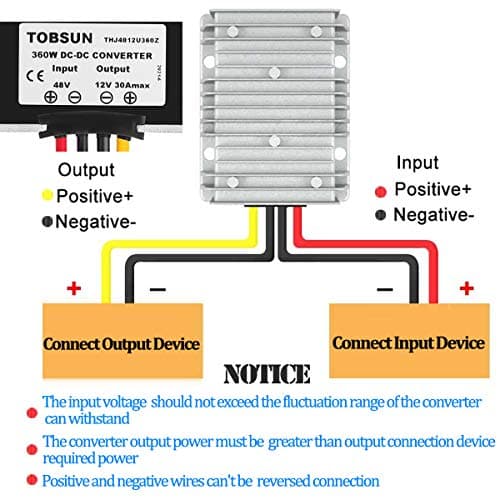 HOMELYLIFE DC Voltage Regulator Buck Converter - DC 48V Step Down to 12V 30A 360W, Waterproof Power Converter Module Transformer for Golf Carts, Electric Vehicles, and DIY — view 5