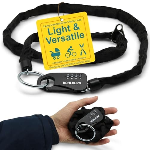KOHLBURG Secure 129cm / 51" Long Combination Chain Lock for the Pocket