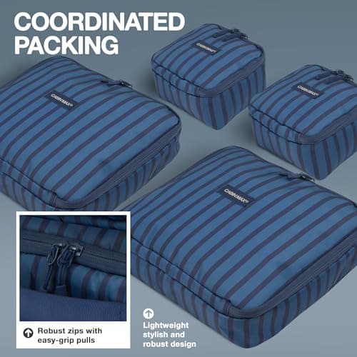 Cabin Max Packing Cubes 4Pcs Set with Laundry Bag Luggage Organiser Striped — view 5