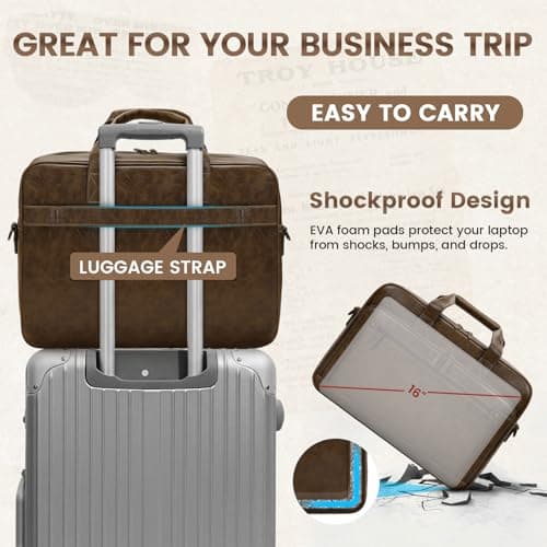 RAINSMORE Messenger Bags for Men Briefcase Waterproof Laptop Bag16 Inch — view 5