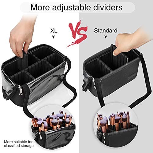 Relavel Professional Cosmetic Case Makeup Brush Organizer with Belt Strap Holder Multi Functional Cosmetic Bag for Travel Home Gift — view 6