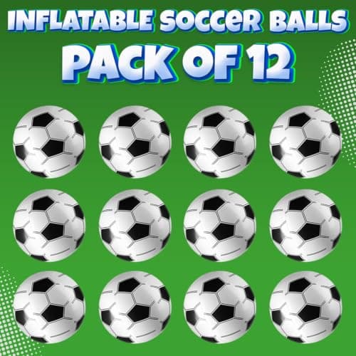 Inflatable Soccer Balls (Pack of 12)16-inch, Soccer Party Beach Balls Bulk — view 6