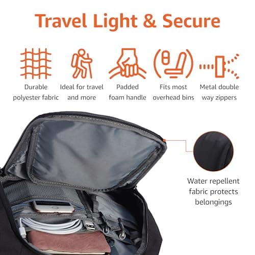 Amazon Basics 15.6-Inch Laptop Backpack, Water Resistant Rucksack for Business Travel, Work or School, Padded Shoulder Straps, Black — view 3
