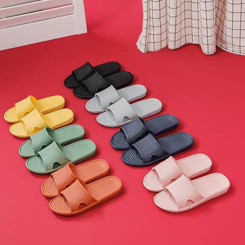 ReverseClock Bathroom Shower Slipper Soft Sliders Cloud Slippers for Women & Men Anti-Slip Lightweight Pool Beach Sandal (green,5) — view 6