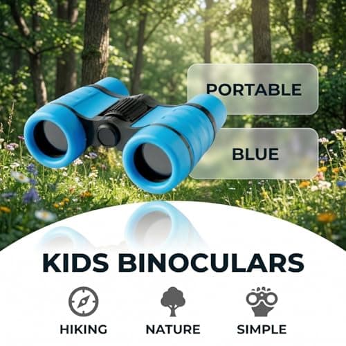 Hopzab 4x30 Mini Binoculars – High Magnification, Waterproof and Portable, Ideal for Birdwatching, Hiking, Camping and Outdoor Activities – Blue — view 5
